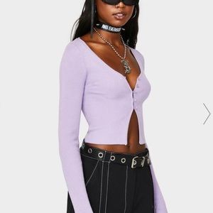 lavender cropped cardigan